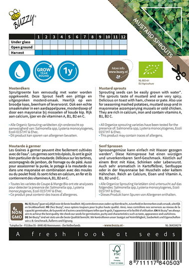 Buzzy&reg; Organic Sprouting Mosterdkers  (BIO)