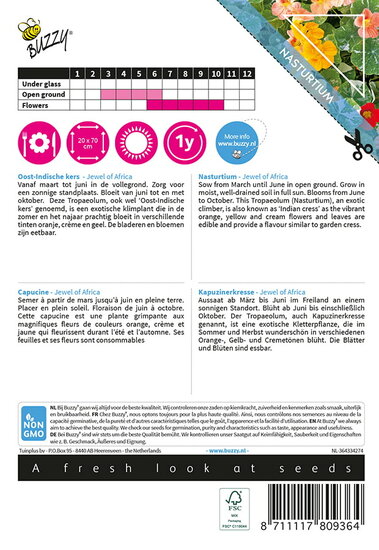 Buzzy&reg; Climbing Flowers, Tropaeolum Jewel of Africa