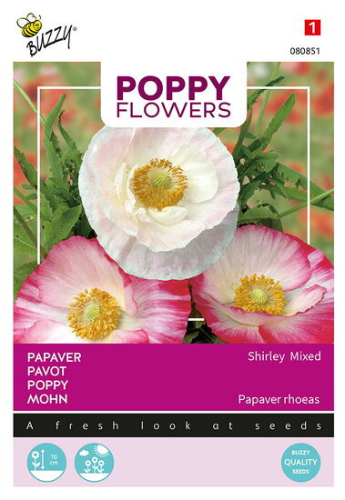 Buzzy&reg; Poppy Flowers, Papaver Shirley, gemengd