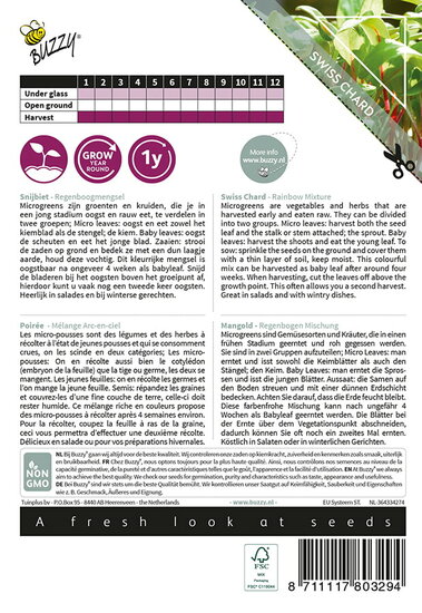 Buzzy&reg; Microgreens, Snijbiet Regenboogmengsel