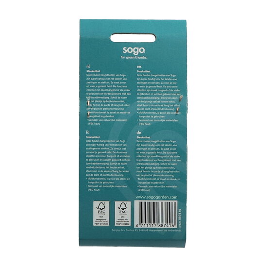 SOGO Hangetiket hout 10cm 14 stuks