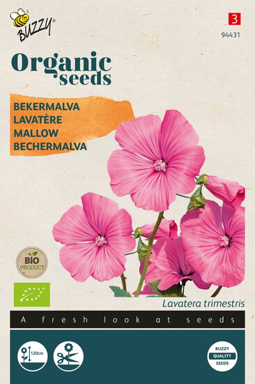 Buzzy&reg; Organic Lavatera, Bekermalva rose/rood  (BIO)