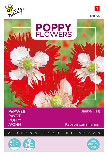 Buzzy® Poppy Flowers, Papaver Danish Flag