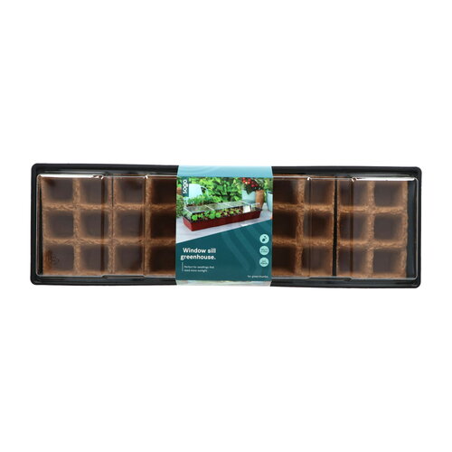 SOGO Vensterbank kweekkas 30 turfpotjes