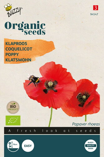 Buzzy® Organic Papaver, Klaproos Rood  (BIO)